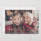 2020年の別れ| 2021年新年おめでとう2枚の写真 シーズンカード (正面)