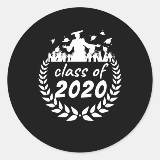 2020年の卒業又は懇親会デザイン ラウンドシール (正面)