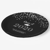 2020年の卒業銀グリッタークラス紙吹雪 ペーパープレート (アングル)