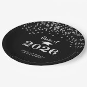 2020年の卒業銀グリッタークラス紙吹雪 ペーパープレート (アングル)