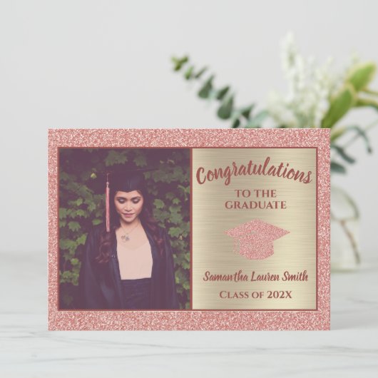 2020年の大エレガント学院ピンク金ゴールドスパークルクラス 案内状 (スタンド正面)