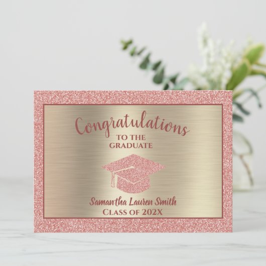 2020年の大エレガント学院ピンク金ゴールドスパークルクラス 案内状 (スタンド正面)