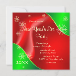 2020年の大晦日パーティー 赤と緑 招待状