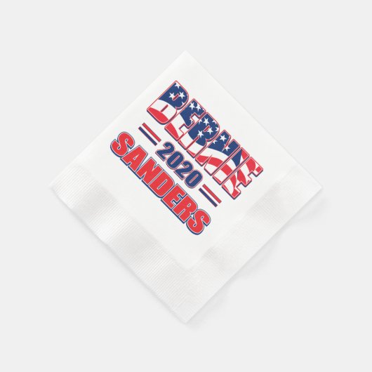 2020年の大統領のためのバーニー・サンダース 縁ありカクテルナプキン (角)
