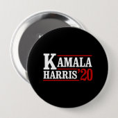 2020年の大統領向けKamala Harris – ホワイト –  缶バッジ (正面&裏面)