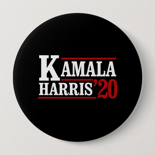 2020年の大統領向けKamala Harris – ホワイト –  缶バッジ (正面)
