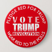 2020年の投票選挙にトランプ衣服の赤を投票 缶バッジ (正面)