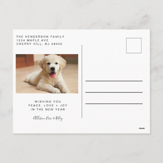 2020年の新年の平和の写真 シーズンポストカード (裏面)