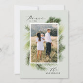 2020年の松のモダン葉クリスマスに平和 シーズンカード (正面)