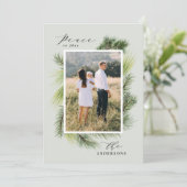 2020年の松のモダン葉クリスマスに平和 シーズンカード (スタンド正面)