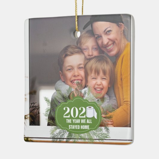 2020年の検疫クリスマス我々は家に滞在した年 セラミックオーナメント (左)