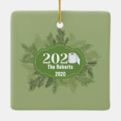 2020年の検疫クリスマス我々は家に滞在した年 セラミックオーナメント (裏面)