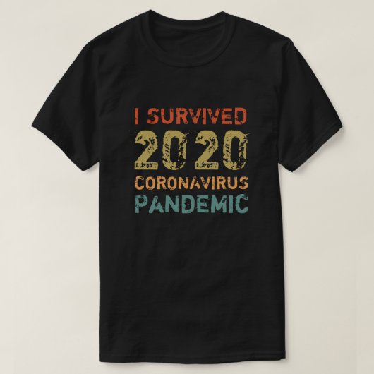 2020年の生き延びコロナウイルス大流行 Tシャツ (デザイン正面)