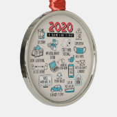 2020年の記念を心から愛し忘れている メタルオーナメント (右)