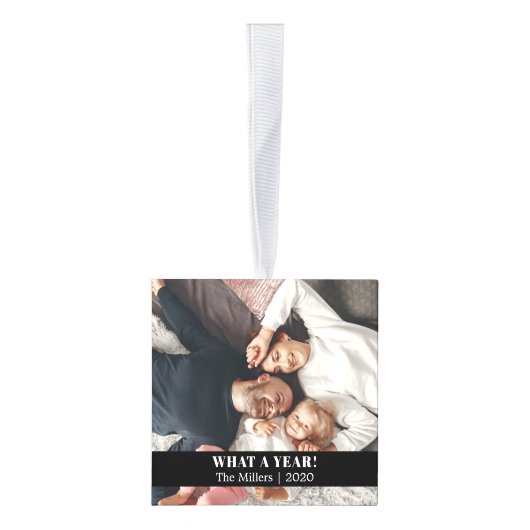 2020年の記念写真を1年 キューブオーナメント (右)