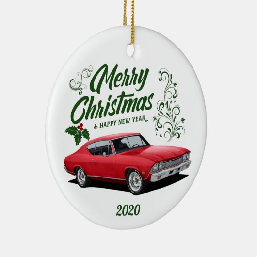 2020年の赤シェベルマッスルカークリスマス セラミックオーナメント (右)