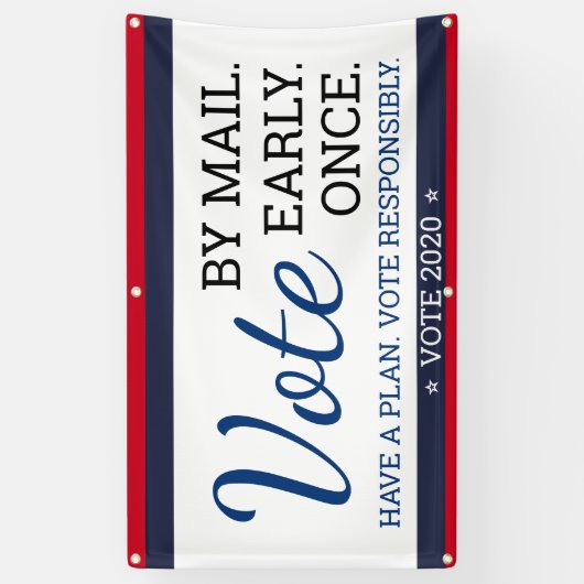 2020年の選挙を経て早期に郵送で投票する 横断幕 (縦)