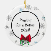 2020年の非常識なサンタとマスクをしたエルフ セラミックオーナメント (裏面)