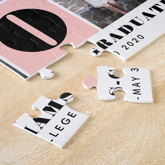 2020年はっきりしたタイポグラフィクラスの写真コラージュ赤面 ジグソーパズル (側面)