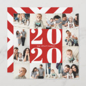 2020年はっきりした初めから12枚の写真コラージュグリッド シーズンカード (正面/裏面)