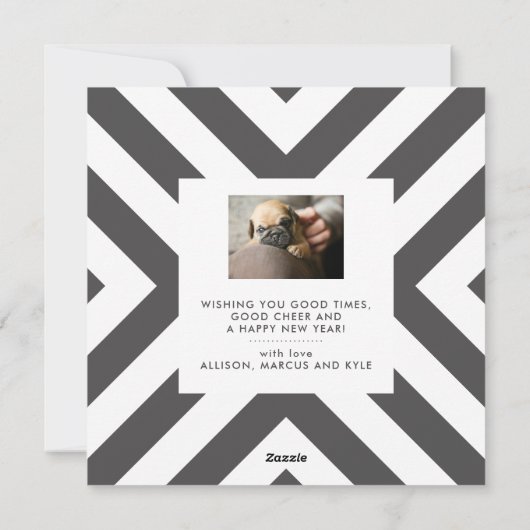 2020年はっきりした正月のシームレス12フォトグリッドカード シーズンカード (裏面)