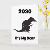 2020年はねずみの年 カード (黄色い花)