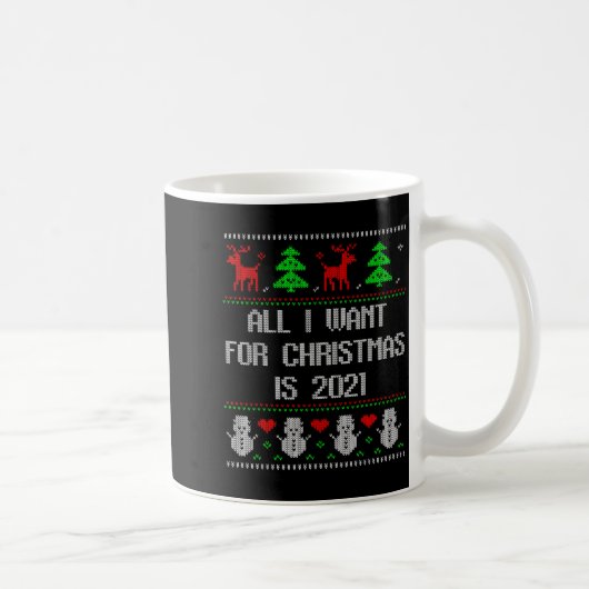 2020年はもう終わりにして Ugly Christmas Sweater 2020 F コーヒーマグカップ (右)