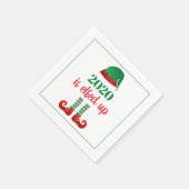 2020年はクリスマスおもしろいことわざグリーン スタンダードカクテルナプキン (角)