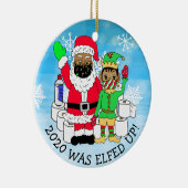 2020年はファセマスクの民族おもしろい小妖精や小人で解放された セラミックオーナメント (右)