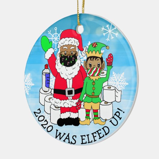 2020年はファセマスクの民族おもしろい小妖精や小人で解放された セラミックオーナメント (左)