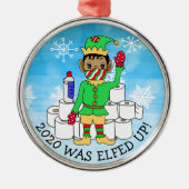 2020年はファセマスクの民族おもしろい小妖精や小人で解放された メタルオーナメント (正面)