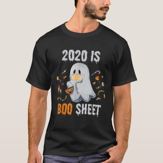 2020年はボートシートシャツ幽霊とキャンディおもしろいホール Tシャツ (正面)