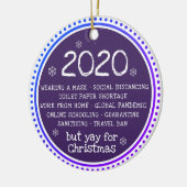 2020年は最悪だったけど、クリスマスは最高！ セラミックオーナメント (左)