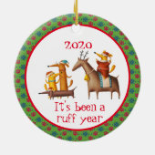 2020年は犬たちにとってひどい年だった セラミックオーナメント (裏面)