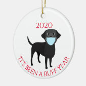 2020年は犬たちにとって厳しい年だった ラブラドール ブラック セラミックオーナメント (左)