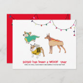 2020年はWOOF年のおもしろい犬休暇だった (正面/裏面)