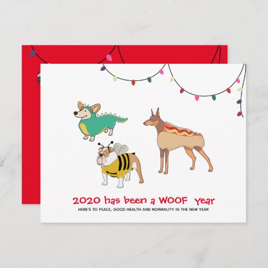 2020年はWOOF年のおもしろい犬休暇だった (正面/裏面)