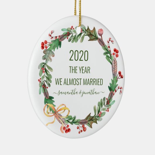 2020年ほぼ水結婚した色リース セラミックオーナメント (右)