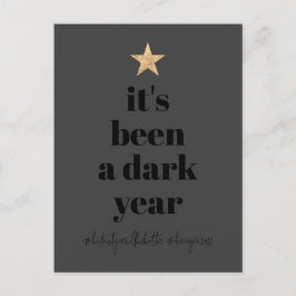 2020年やり直しユーモア タイポ ゴールドスター ツリーホリデー シーズンポストカード