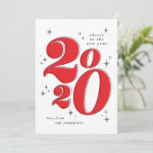 2020年を彩る大胆なタイポグラフィにお祝いを シーズンカード (スタンド正面)