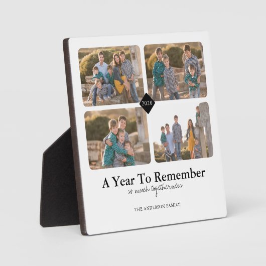 2020年を思い出す年の写真コラージュ フォトプラーク (正面)