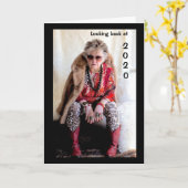 2020年を振り返り未来へと向かうカード カード (黄色い花)