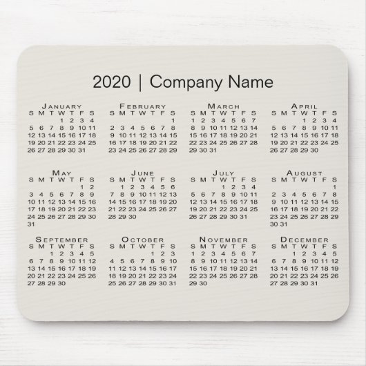 2020年カシンプルレンダー（ベージュに会社名） マウスパッド (正面)