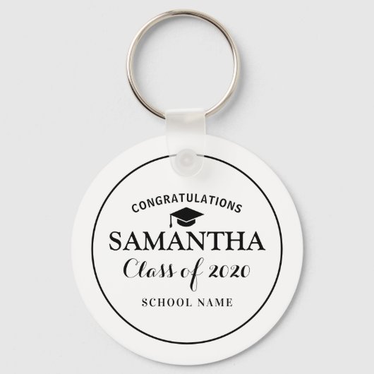 2020年カスタム卒業クラス白黒 キーホルダー (正面)