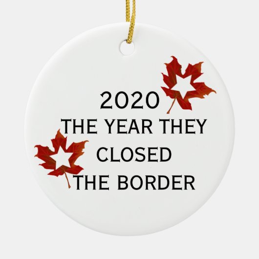 2020年カナダUSA彼らは閉鎖縁どした セラミックオーナメント (正面)