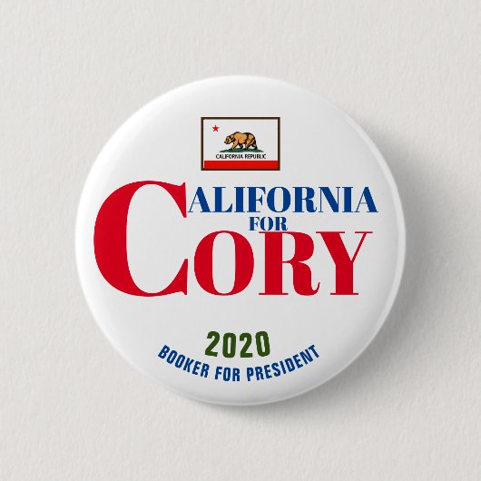 2020年カリフォルニア州コリー・ブッカー会長 缶バッジ (正面)
