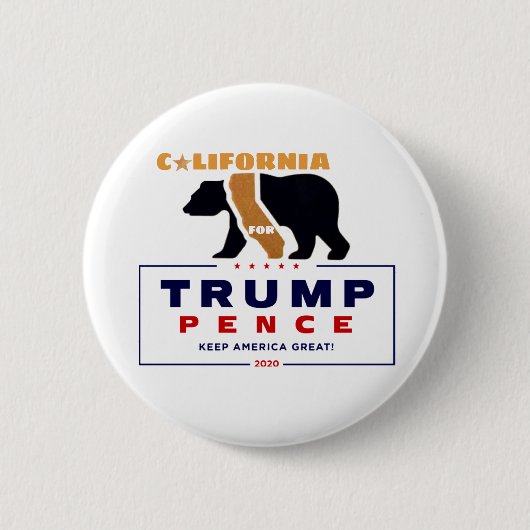 2020年カリフォルニア州トランプ・ペンス 缶バッジ (正面)