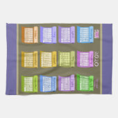 2020年カレンダーのファブリック文字の数字の色(月) キッチンタオル (横)