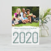 2020年カレンダー付きの新年のグリーン写真 シーズンカード (スタンド正面)
