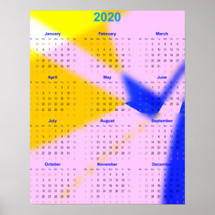 2020年カレンダー家庭とオフィス。 ポスター